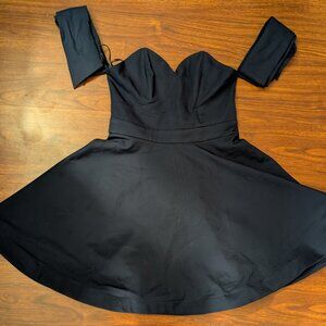 Luxxel Dress Womens Small Black Sleeveless Bow Shoulder Heart Neck Sexy Cute